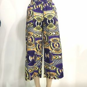 African print dashiki short palazzo pants